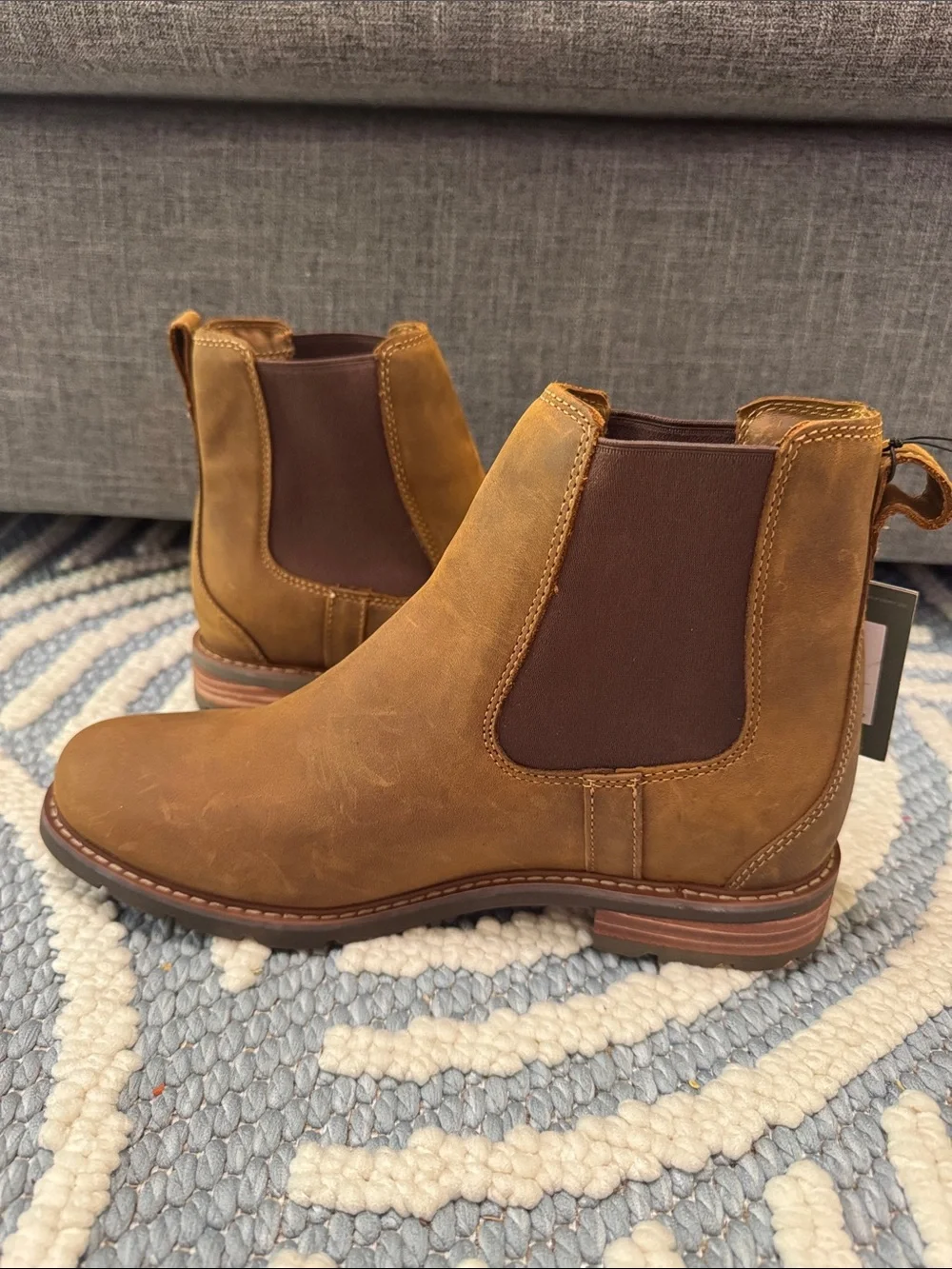 Ariat Wexford Waterproof Chelsea Boots Weathered Brown Leather Size 9.5 NWT - Picture 3 of 8